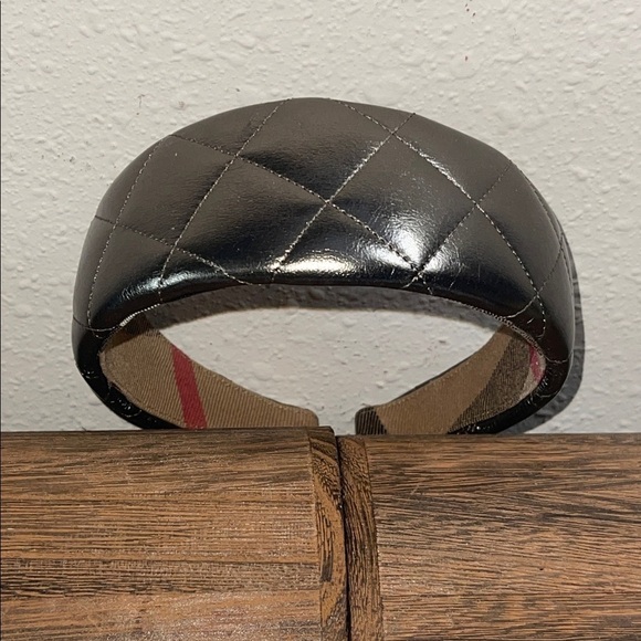 BURBERRY BRONZE GENUINE LEATHER QUILTED HEADBAND main image 6